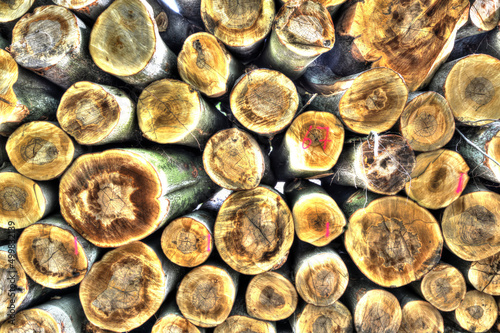 close up of a pile of logs