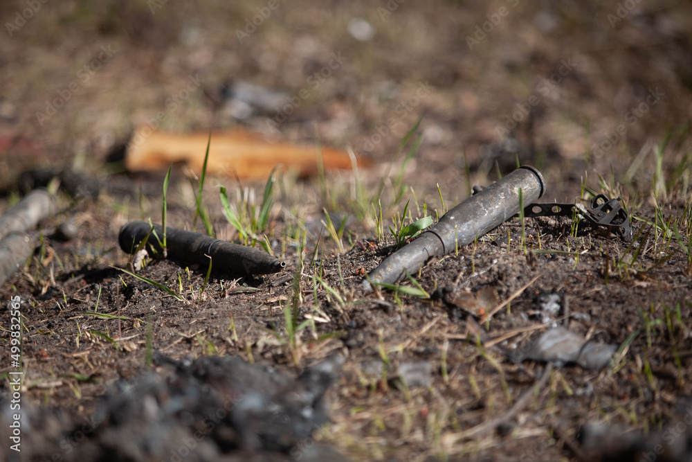 custom made wallpaper toronto digitalLarge-caliber cartridges on burnt earth