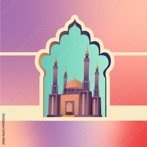 ramadan background with islamic mosque
