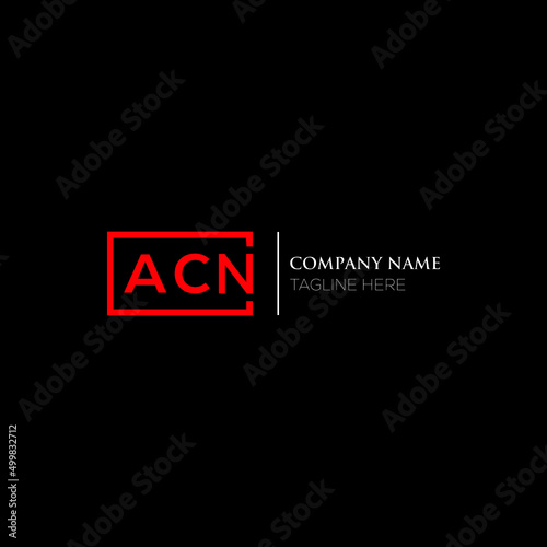 ACN logo monogram isolated on circle element design template, ACN letter logo design on black background. ACN creative initials letter logo concept.  ACN letter design.