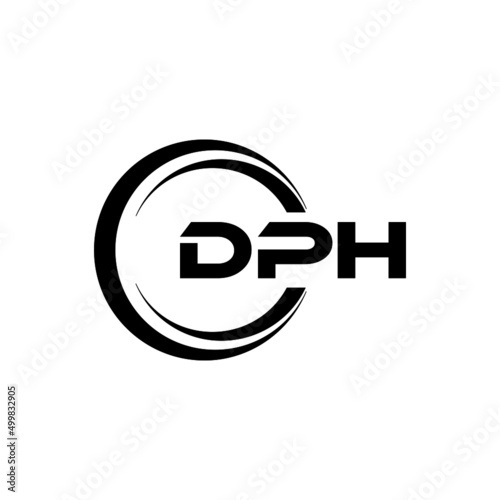 DPH letter logo design with white background in illustrator, vector logo modern alphabet font overlap style. calligraphy designs for logo, Poster, Invitation, etc.