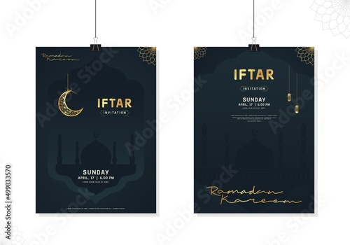 Elegant iftar poster design template photo