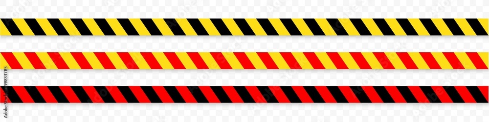 Caution and danger ribbon set. Warning ribbons set. Attention concept ...
