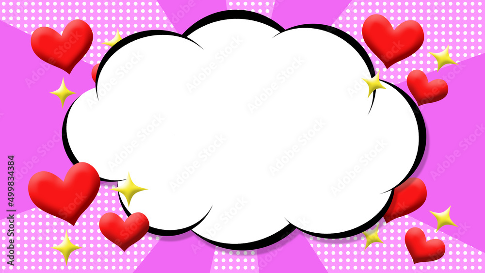 ポップな背景と雲の吹き出し ハート Stock イラスト Adobe Stock