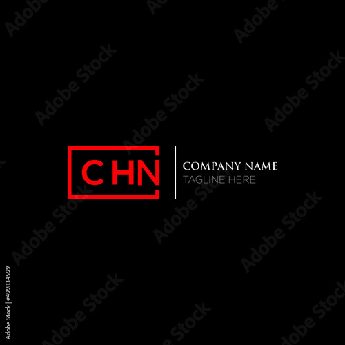 CHN logo monogram isolated on circle element design template, CHN letter logo design on blach background. CHN creative initials letter logo concept.  CHN letter design. photo