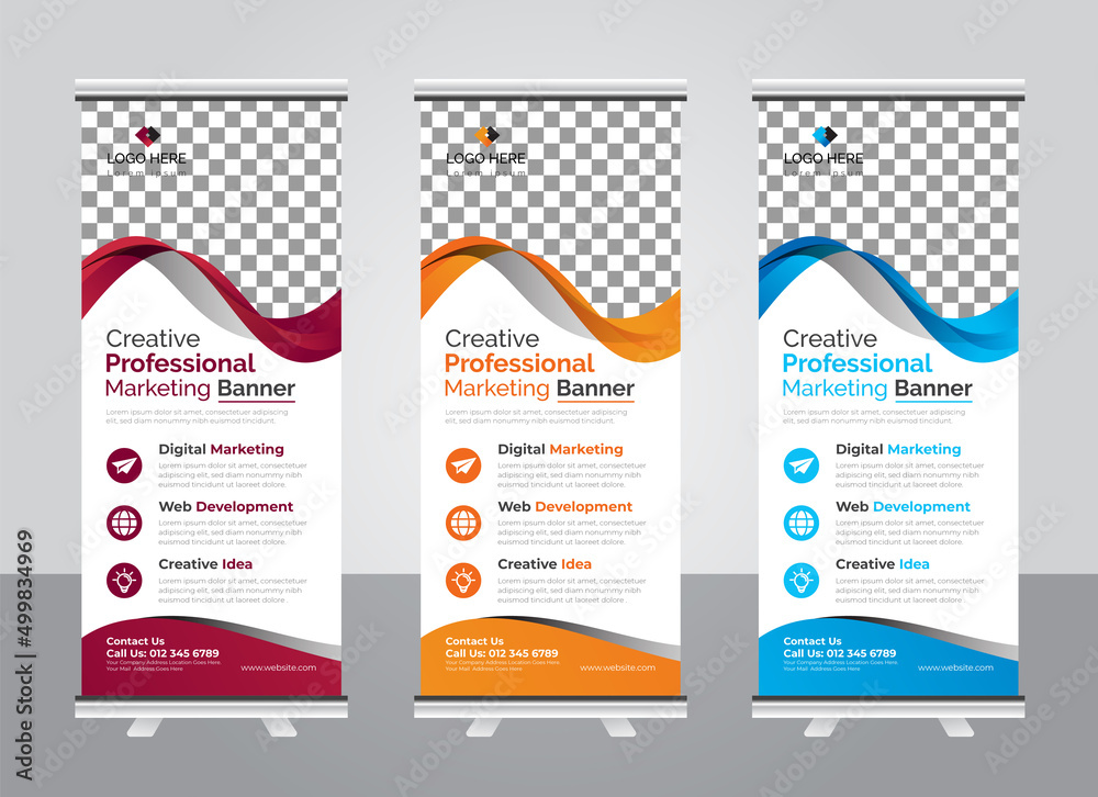 Corporate roll up banner design template