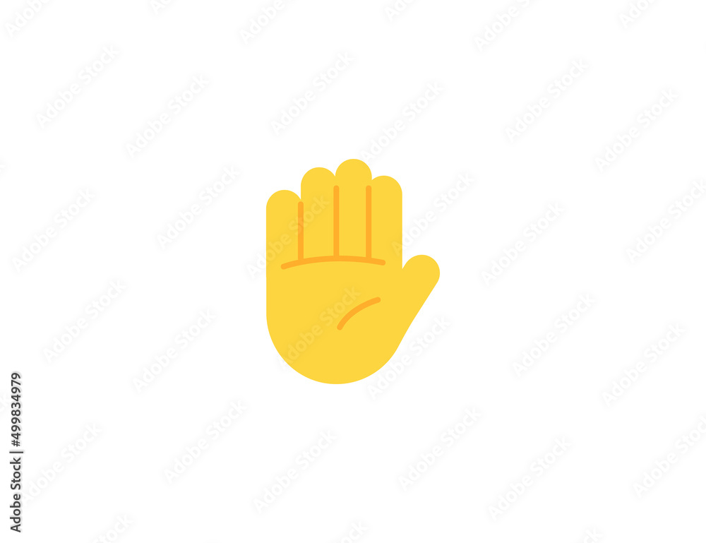 Raised Hand Gesture Emoticon. Vector Raised Hand Emoji Raised Hand Gesture Emoticon. Vector Raised Hand Emoji