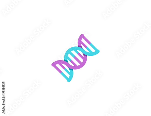DNA Cell Vector Isolated Emoticon. DNA Icon