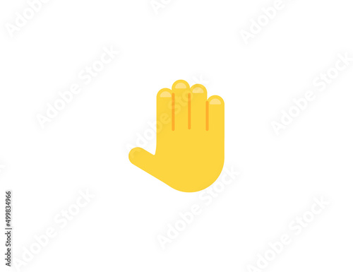 Backhand raising vector emoticon. Isolated stop hand sign emoji gesture illustration