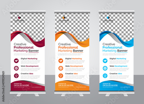 Corporate roll up banner design template