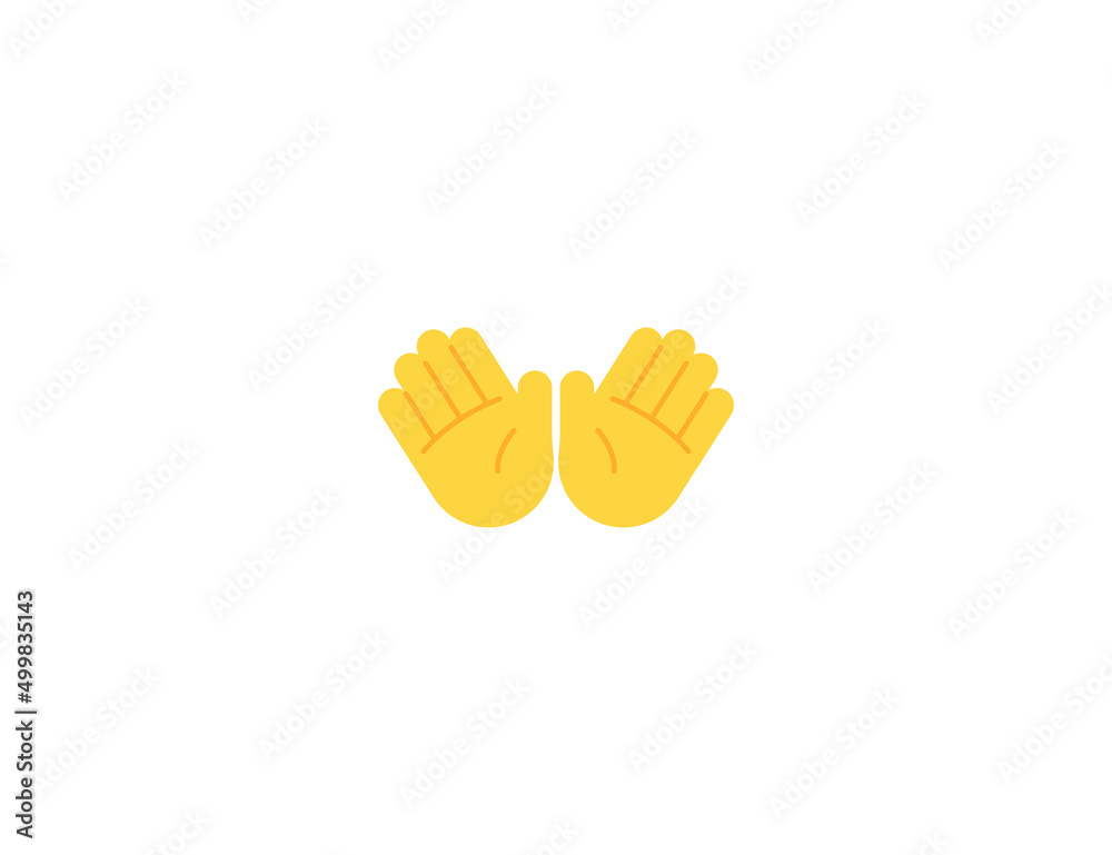 Open Hands Gesture Emoticon. Vector Open Hands Emoji Open Hands Gesture Emoticon. Vector Open Hands Emoji