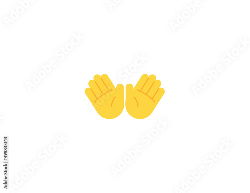 Open Hands Gesture Emoticon. Vector Open Hands Emoji