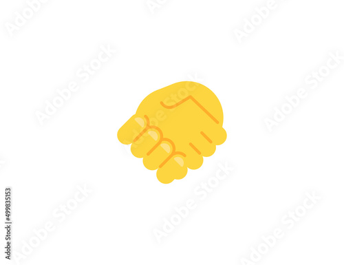 Handshake Gesture Emoticon. Vector Handshake Emoji