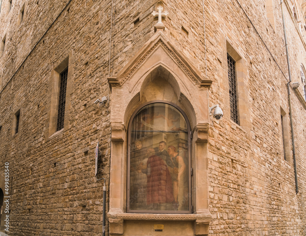 corner shrine in a Street of Florence, Italy 