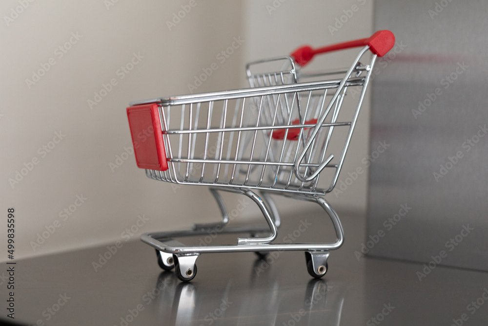 Online shopping business concept selecting shopping cart