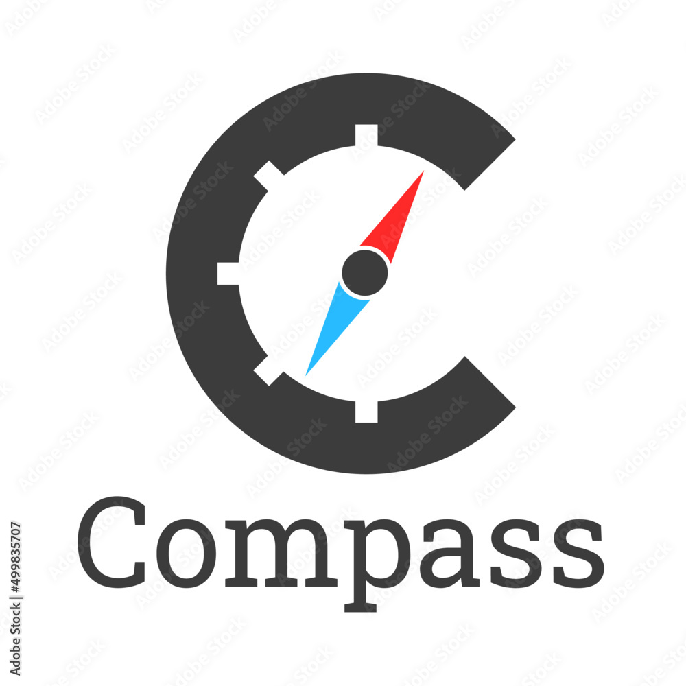 Letter C compass logo Letter C compass logo