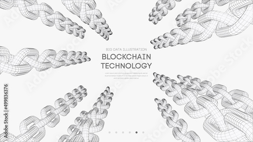 Blockchain digital technology. Big data vector background. Cryptocurrency technology vector background.