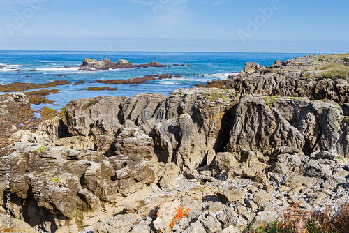 Wild coastal landscape in Noja, Spain photo