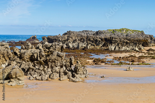 Wild coastal landscape in Noja, Spain photo