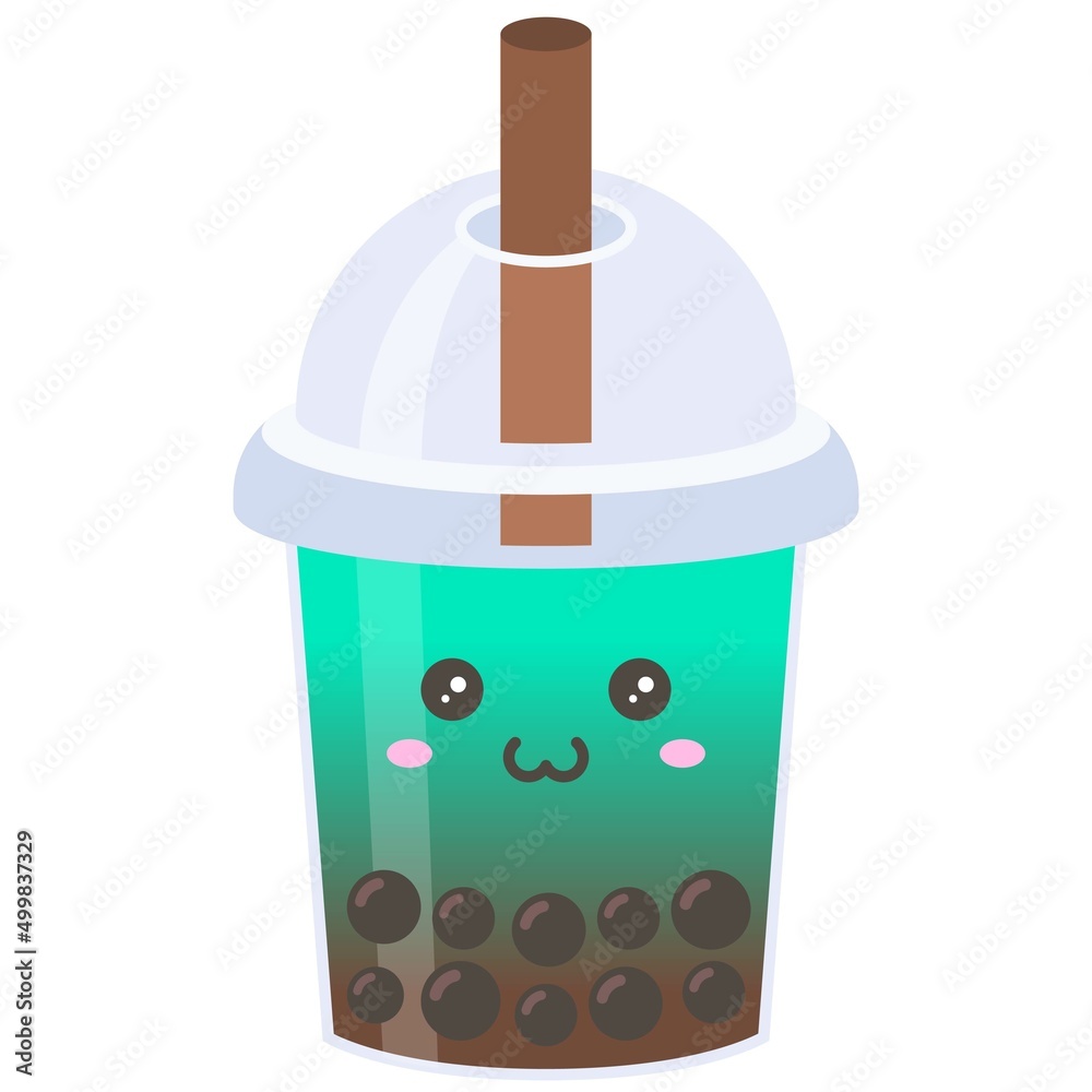 Mint cocoa, Bubble tea vector illustration Mint cocoa, Bubble tea vector illustration
