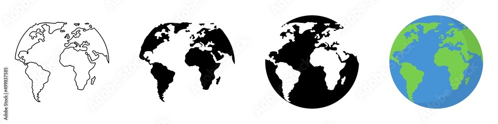 Planet icon set. World globe icon. World map set. Global map. Map symbol. World set international earth globe icon vector illustration. Line vector. Vector world. Global logistics. Logo icon.