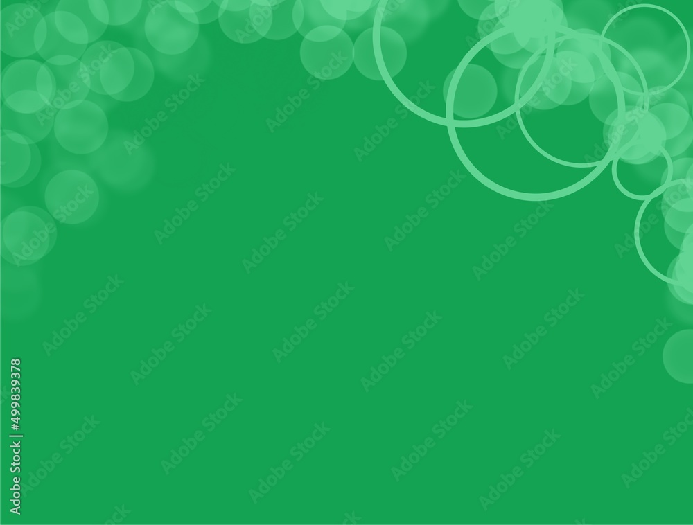 Abstract green background with glitter and circles and space for text, illustration with copyspace 