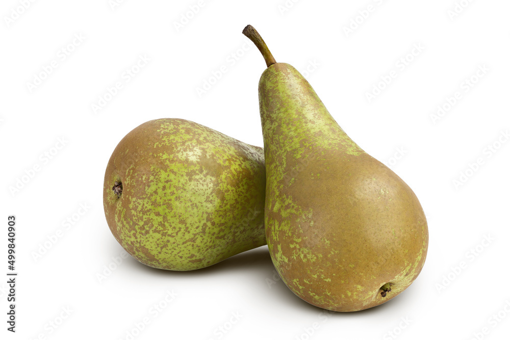 Green conference pear isolated on white background with clipping path and full depth of field Green conference pear isolated on white background with clipping path and full depth of field