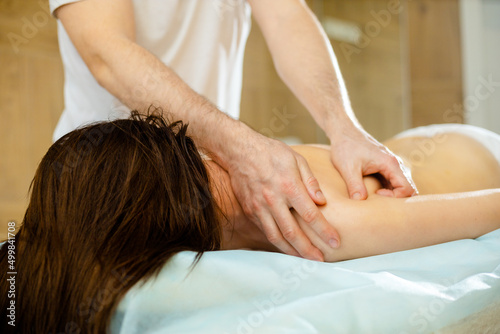Massage in the spa salon