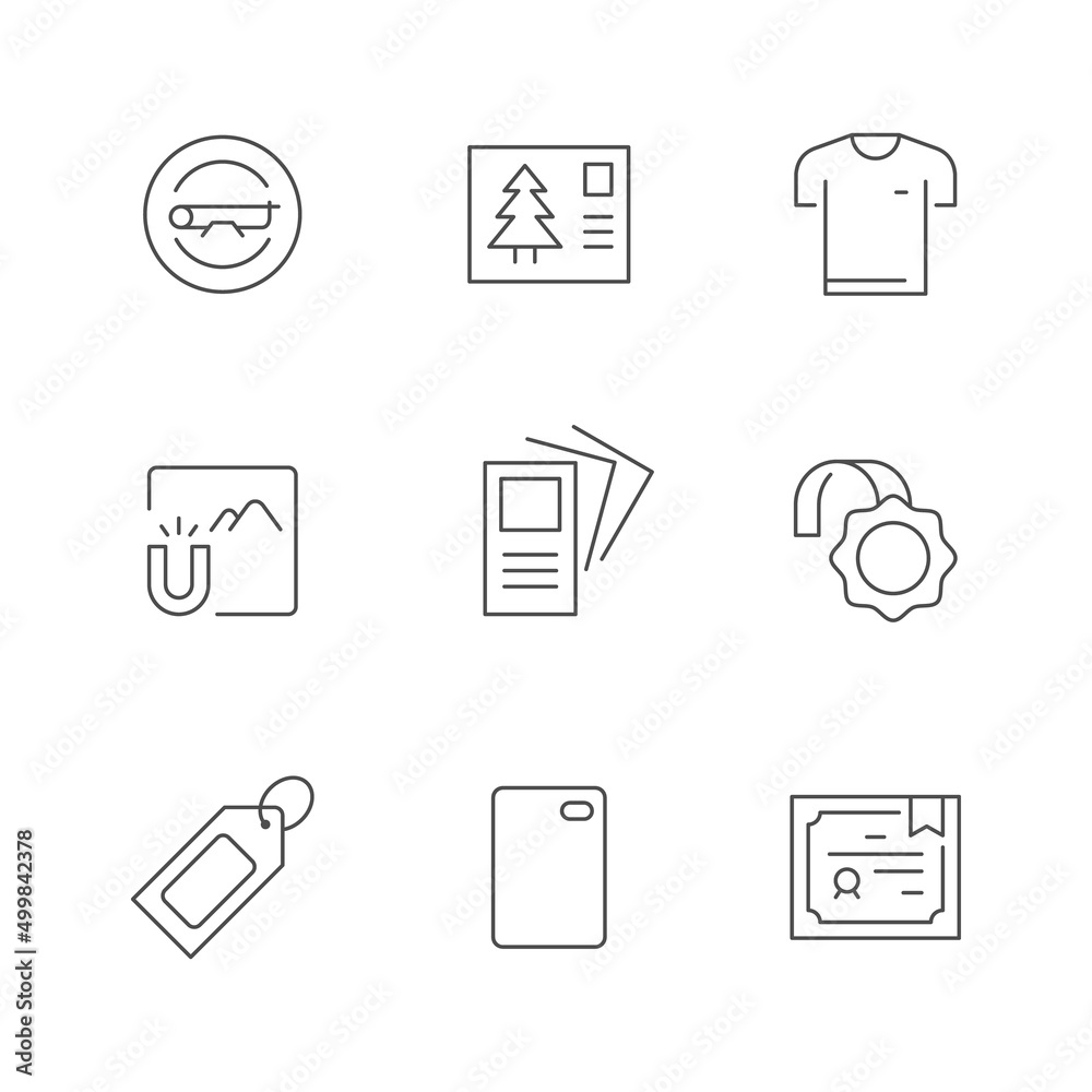 Set line icons of promotional materials Set line icons of promotional materials