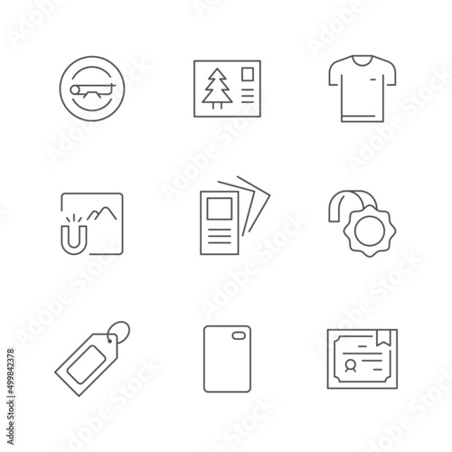 Set line icons of promotional materials