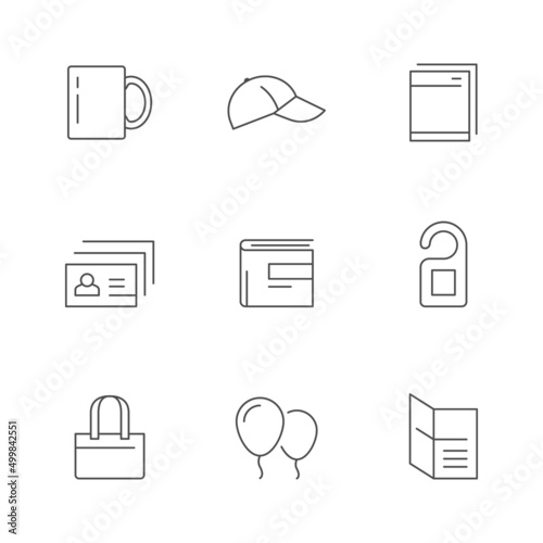Set line icons of promotional materials