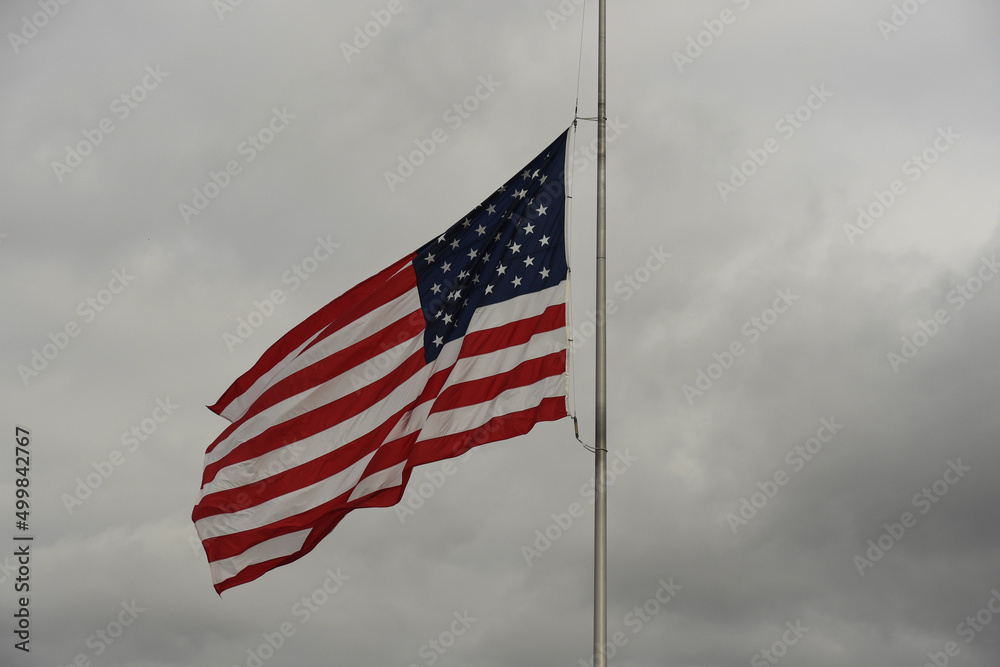 American Flag flies at half-mast American Flag flies at half-mast