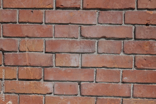 backsteinmauer aus roten ziegelsteinen von fassade