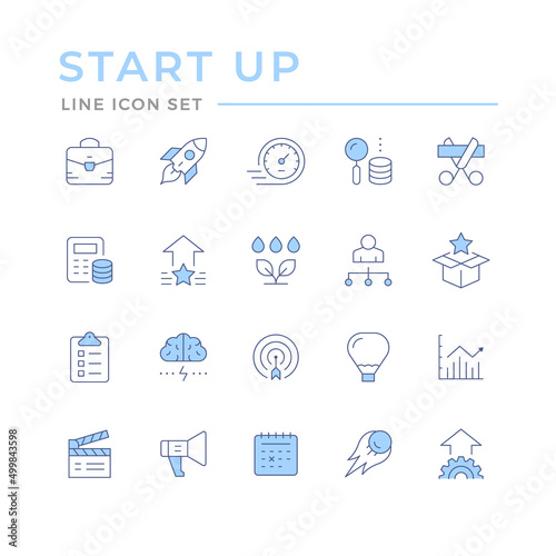 Set color line icons of start up