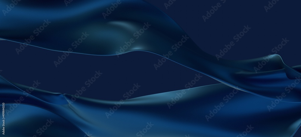 Flowing transparent Cloth Wave, blue Waving Silk Flying Textile Flowing transparent Cloth Wave, blue Waving Silk Flying Textile