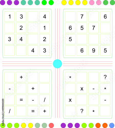 This worksheet has been prepared to contribute to the mental development of children. New concepts can also be taught with Sudoku puzzles.