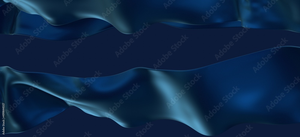 Abstract blue waves background.3d Rendering. - obrazy, fototapety, plakaty 