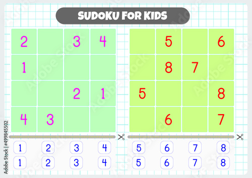 This worksheet has been prepared to contribute to the mental development of children. New concepts can also be taught with Sudoku puzzles.