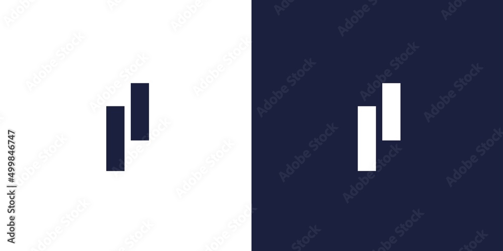 Obraz premium Simple and modern letter P initials logo design 1