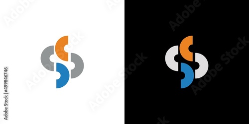 Simple and colorful letter SS initials logo design