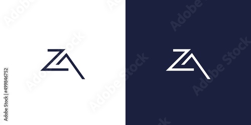 Simple and modern letter ZA initials logo design 1