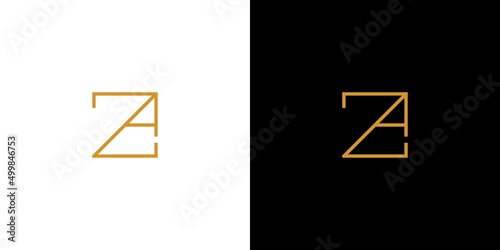 Simple and modern letter ZA initials logo design photo