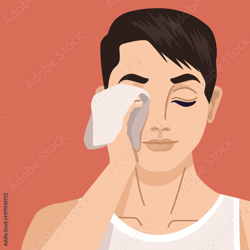man cleaning your face with cloth scene