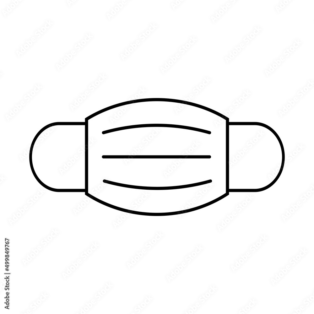 Medical Face Mask icons. Simple thin line signs with people wearing protection masks. Medical Face Mask icons. Simple thin line signs with people wearing protection masks.