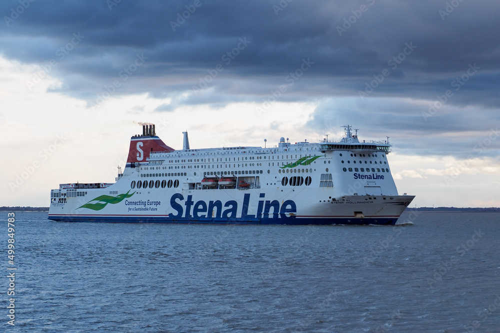 Port of Felixstowe, Suffolk, UK, April 11 2021 Stena Line ferry Stena