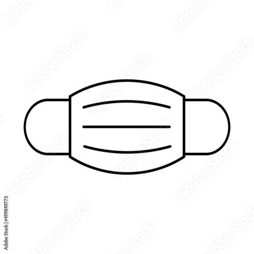 Medical Face Mask icons. Simple thin line signs with people wearing protection masks. 