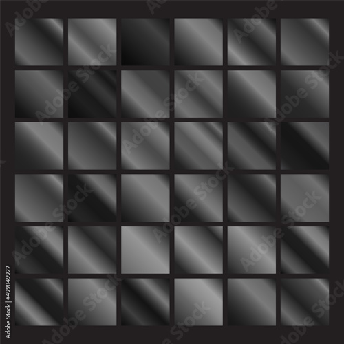 Black gradients vector set. Metal dark backgrounds design. Black gradient swatches for backgrounds, covers, web, banner, ribbon, coin, label, flyer, card etc. Vector template EPS10