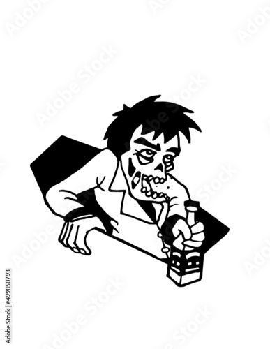 zombi alcoolique  avec la gueule de bois