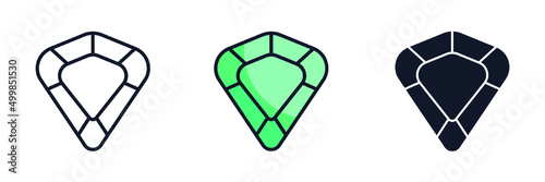 Gems stones. Diamond jewels luxury icon symbol template for graphic and web design collection logo vector illustration