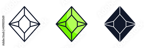 Gems stones. Diamond jewels luxury icon symbol template for graphic and web design collection logo vector illustration